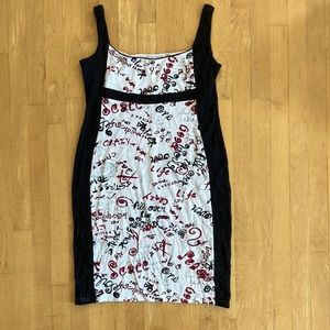 2/$20 Funky graffiti tank dress L-XL 🇨🇦Made in Canada